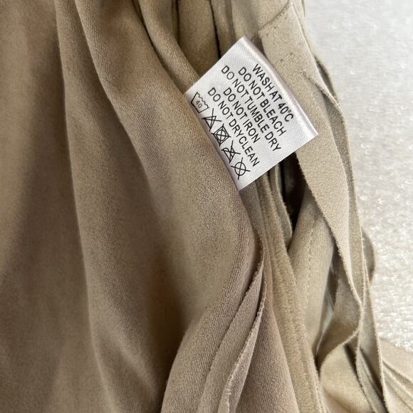 Light Tan SUEDE FRINGE Tassel HIPPIE Boho Western Vest, Size S -Open Vest - Picture 5 of 9